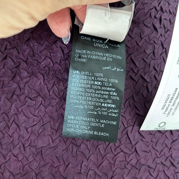 Chicos’s Travelers Crushed Reversible Jacket Mystique Purple - Picture 11 of 12